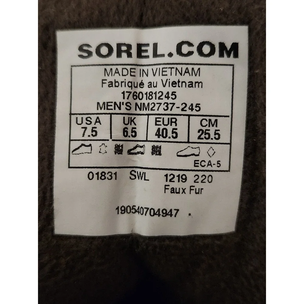 Sorel Buxton Lace Mens Brown Waterproof Insulated Snow Boots NM2737-245 Size 7.5